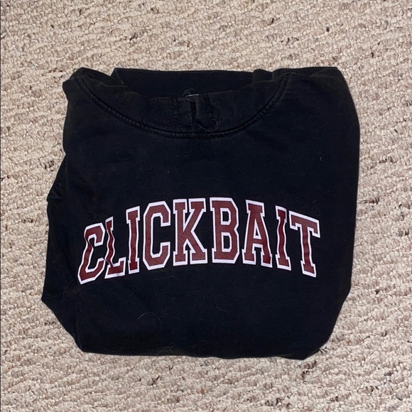 maroon clickbait hoodie